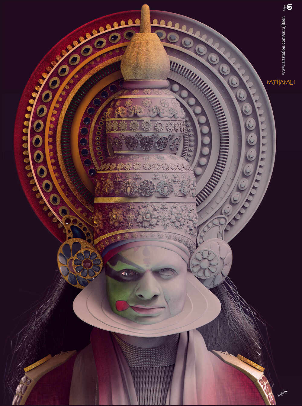 Kathakali-the-art-of-indian-dance-cg-character_SurajitSen2022_WIP
