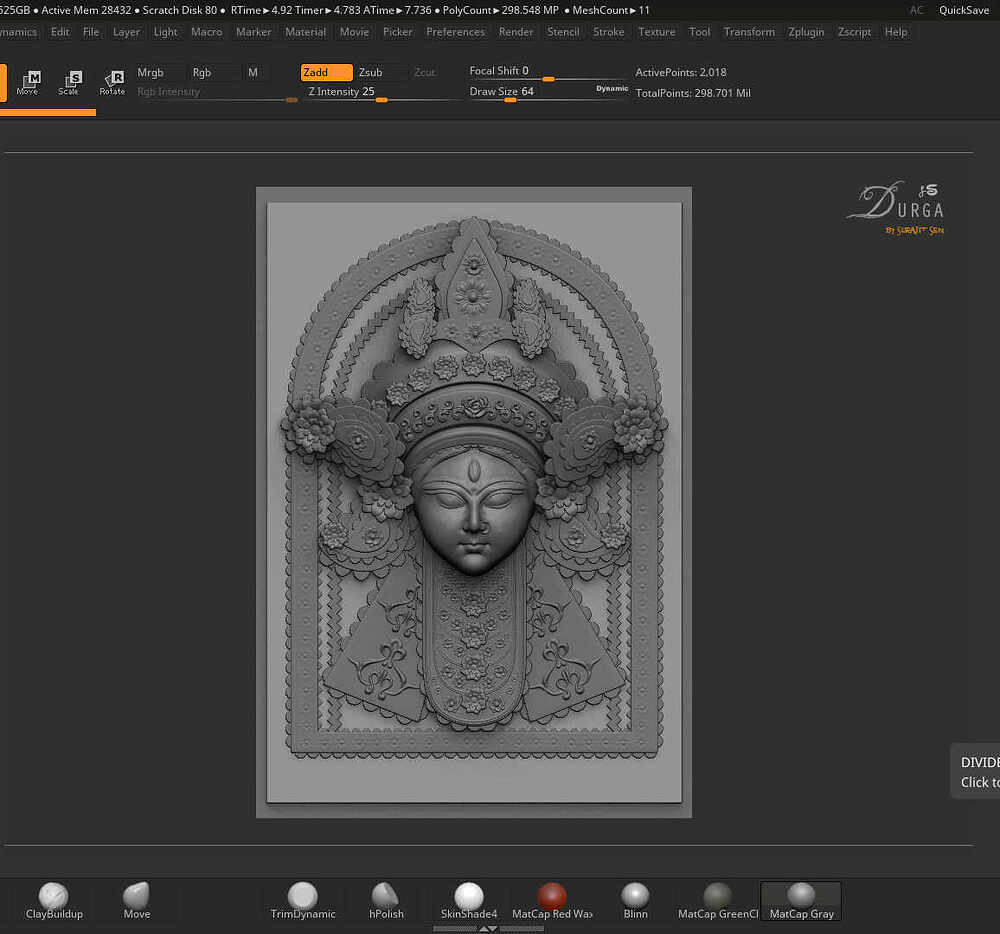 Durga_Digital_Sculpture_SurajitSen_Oct2022_WIP2