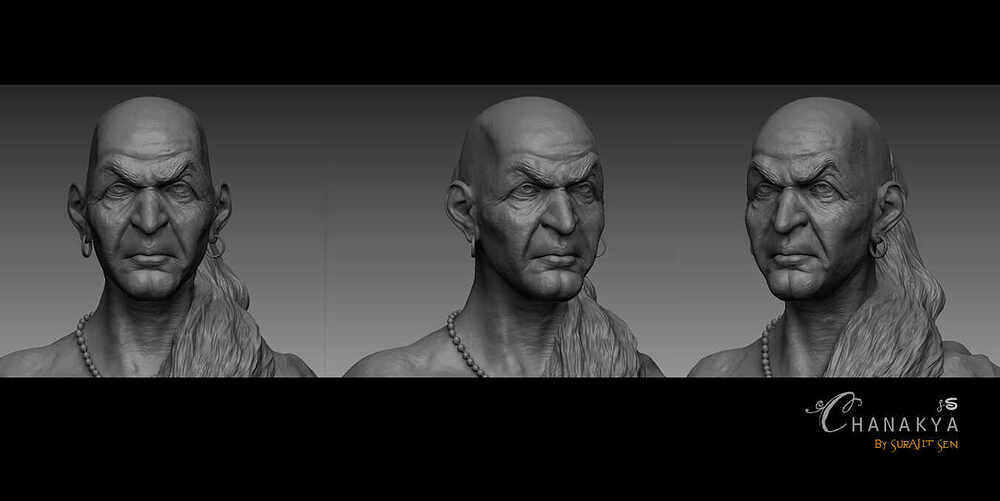 Chanakya_Digital_Sculpture_SurajitSen_Jan2022A_WIP