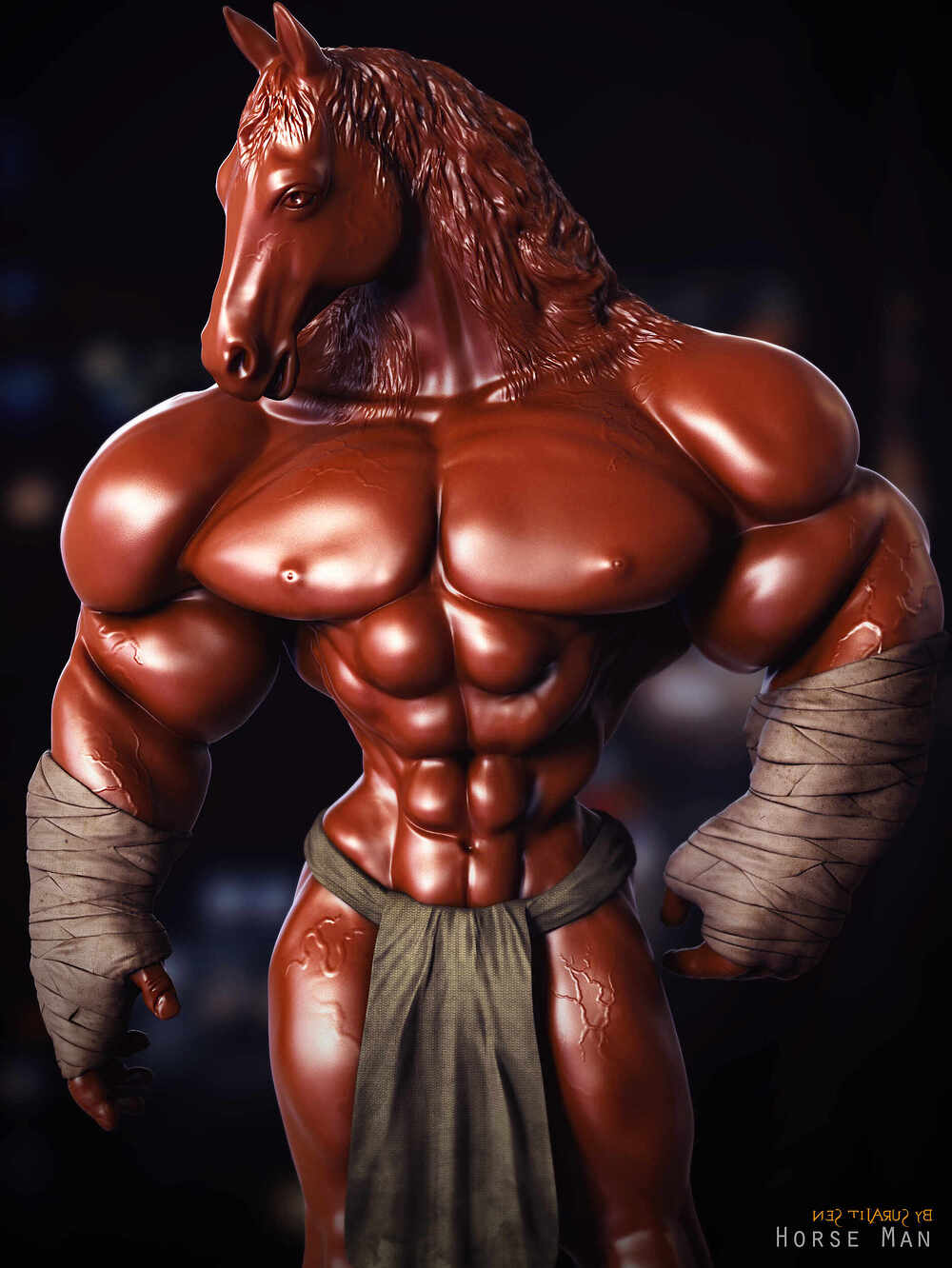 Horse_Man_Digital_SCulpture_SurajitSen_April2024