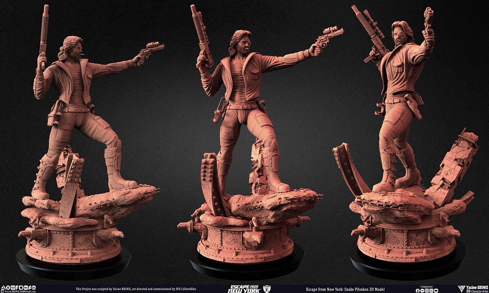 Escape from New York Snake Plissken sculpted by Yacine BRINIS 003