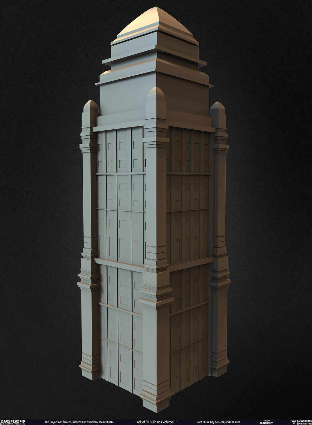 Pack of 30 Buildings Vol 01 Sculpted by Yacine BRINIS Set 008