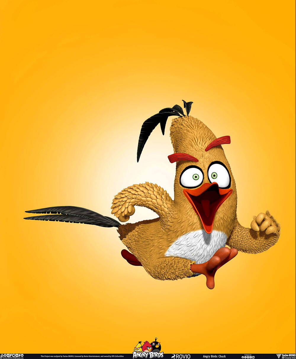 Chuck Angry Birds Rovio Entertainment sculpted by Yacine BRINIS 009