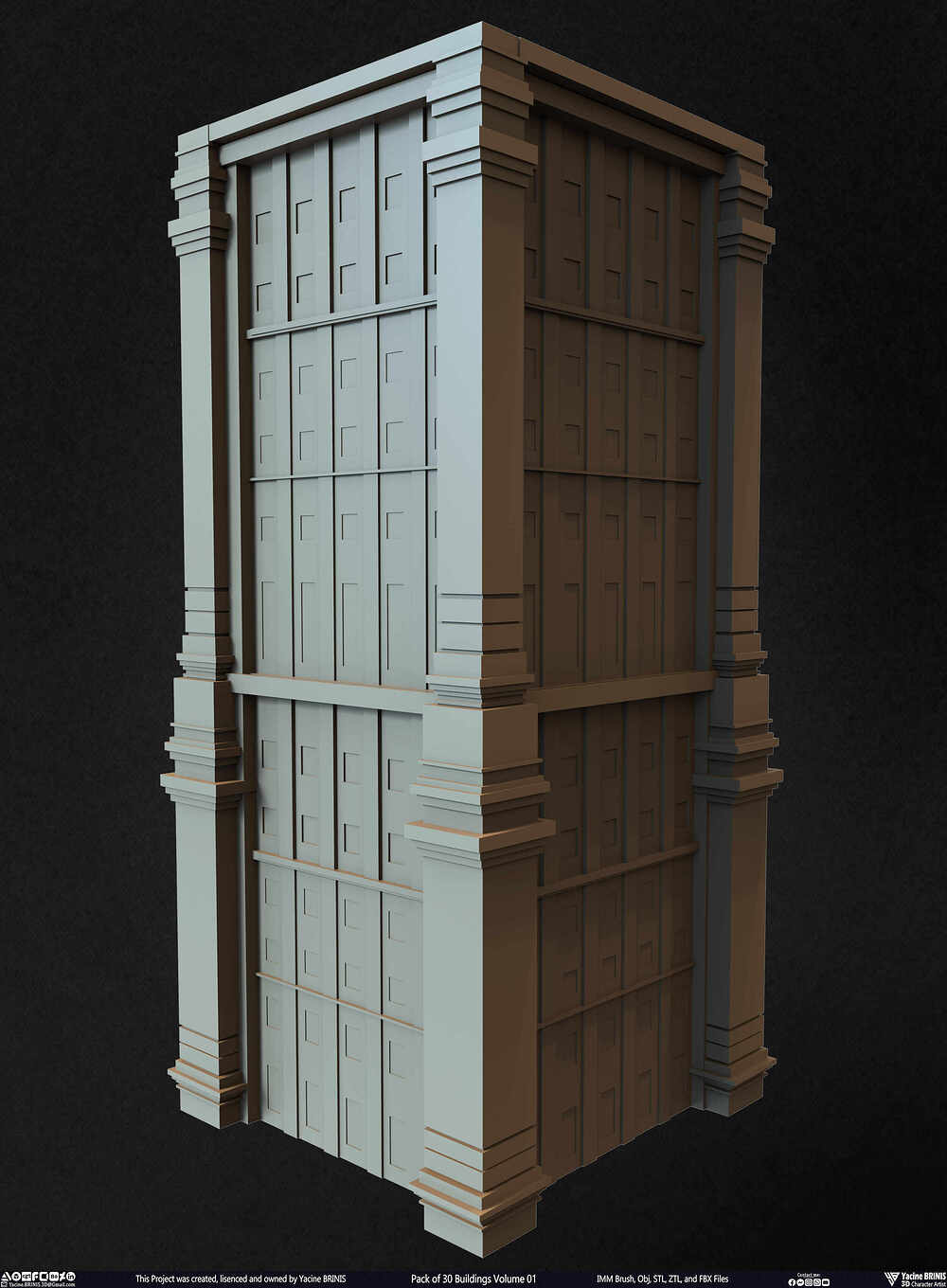 Pack of 30 Buildings Vol 01 Sculpted by Yacine BRINIS Set 004
