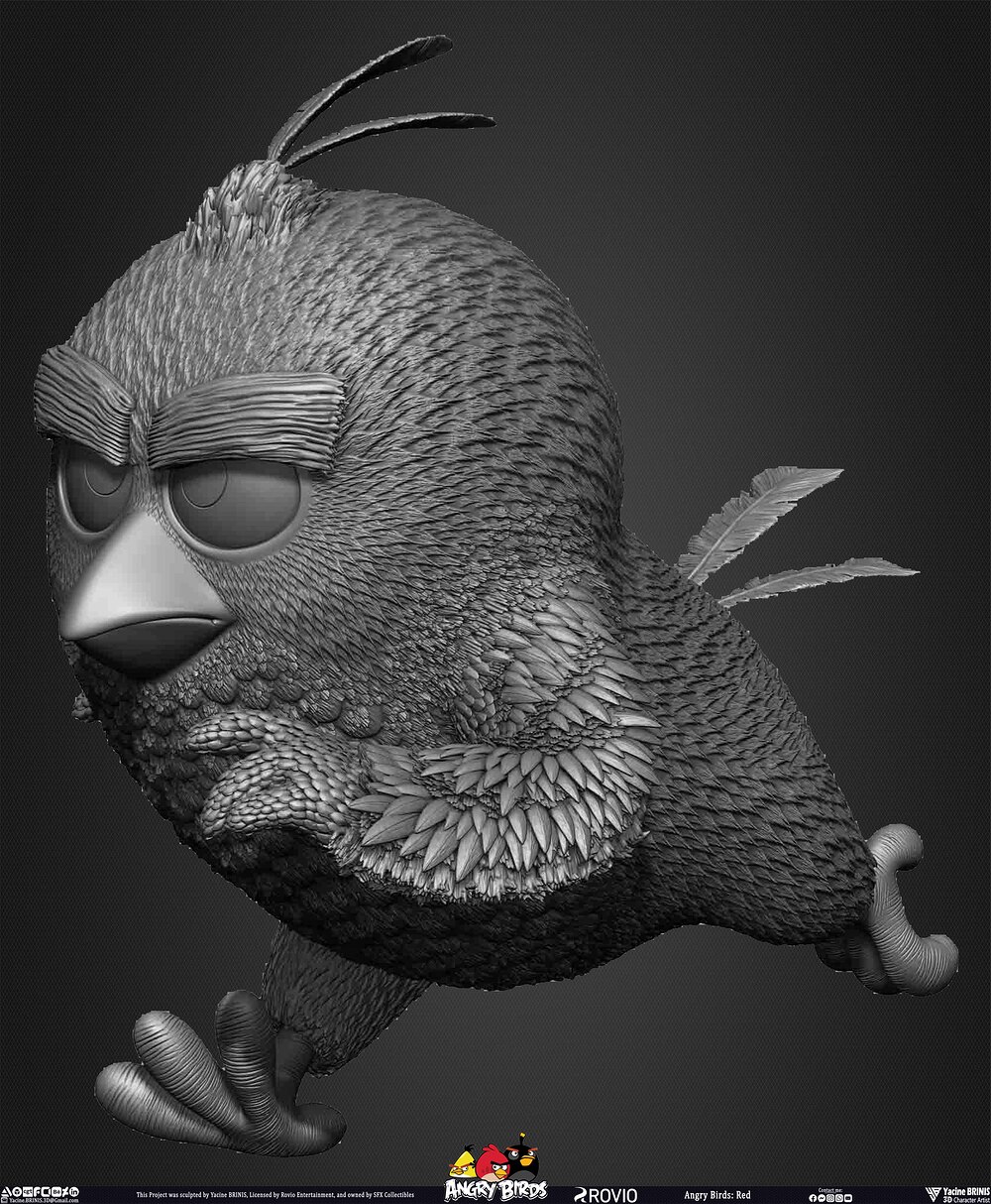 Red Angry Birds Rovio Entertainment sculpted By Yacine BRINIS 014
