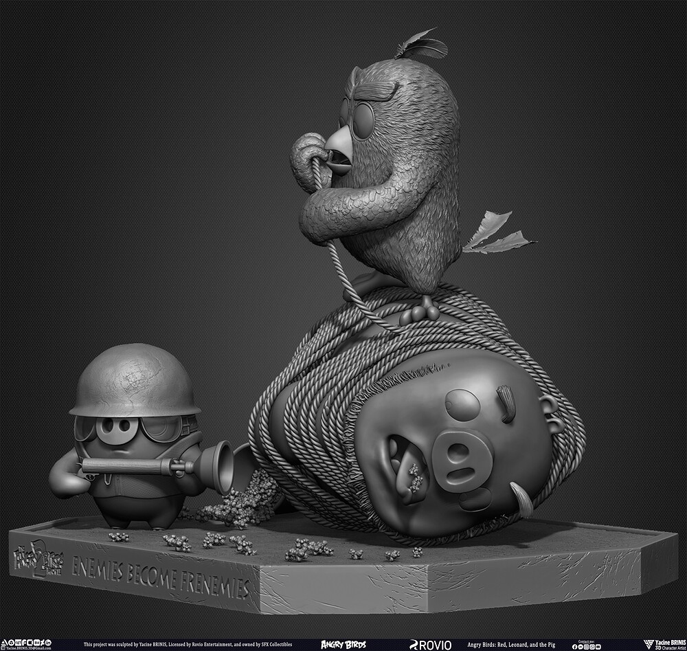 Red Leonard and the Pig Angry Birds Movie 2 Rovio Entertainment sculpted by Yacine BRINIS 008