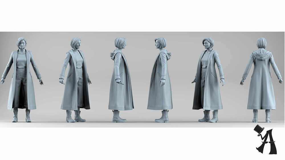 13th Doctor Grey Turns with Coat
