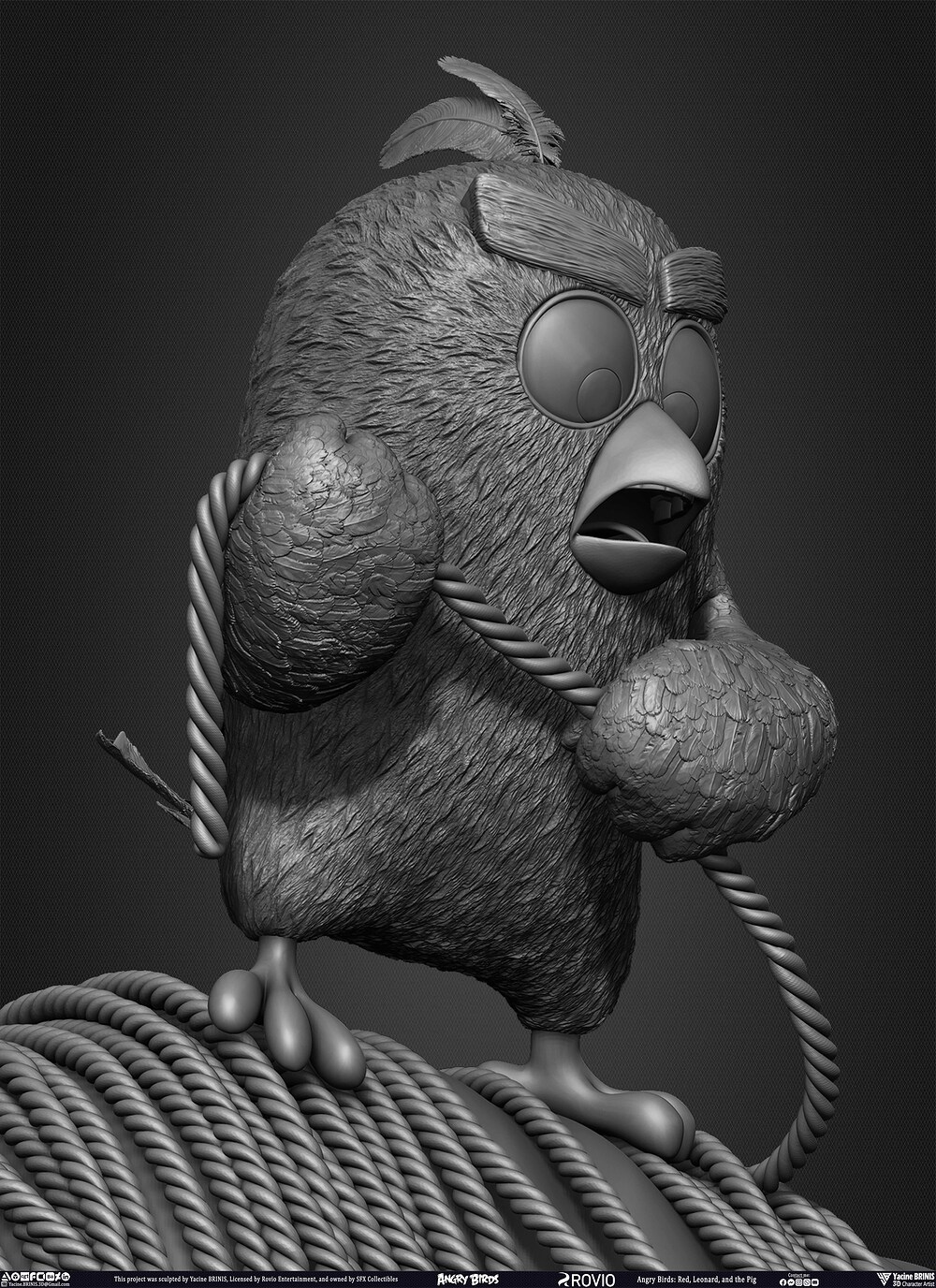 Red Leonard and the Pig Angry Birds Movie 2 Rovio Entertainment sculpted by Yacine BRINIS 016