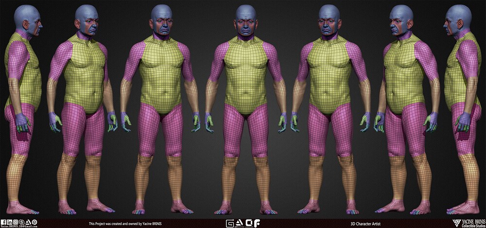 Old Man Basemesh 3D Model By Yacine BRINIS Anatomy Set 007