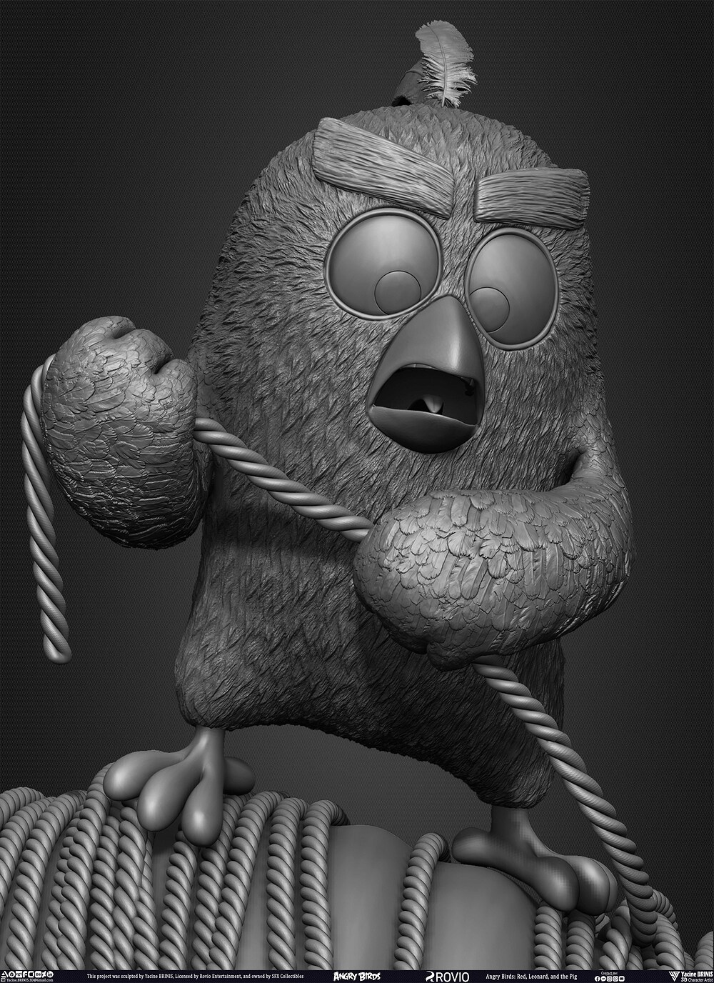 Red Leonard and the Pig Angry Birds Movie 2 Rovio Entertainment sculpted by Yacine BRINIS 014