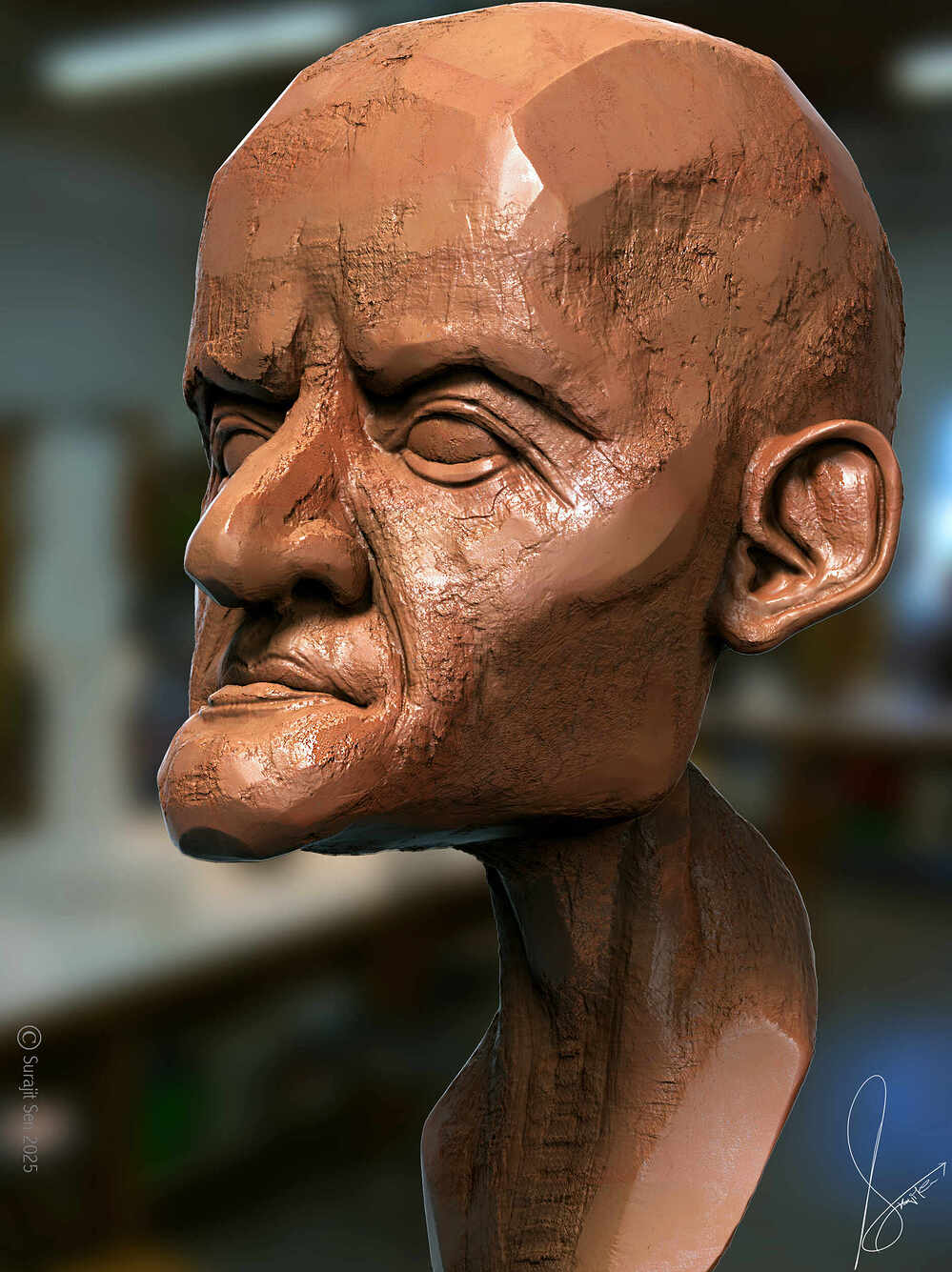 Quick_blocking_Head sculpture_SurajitSen_June2025