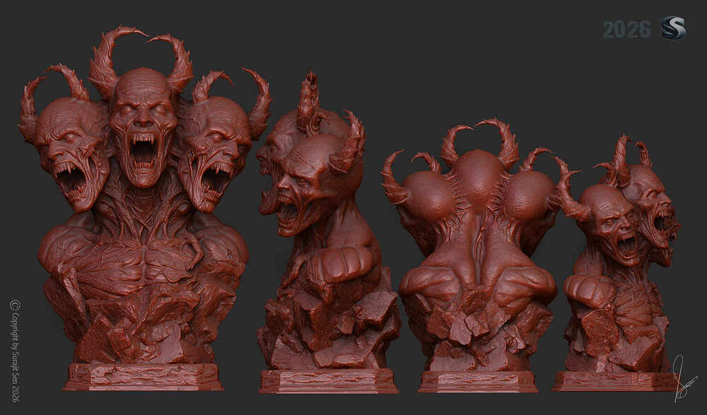Conjoined Triplets_Digital_Sculpture_SurajitSen_June2026_WIP