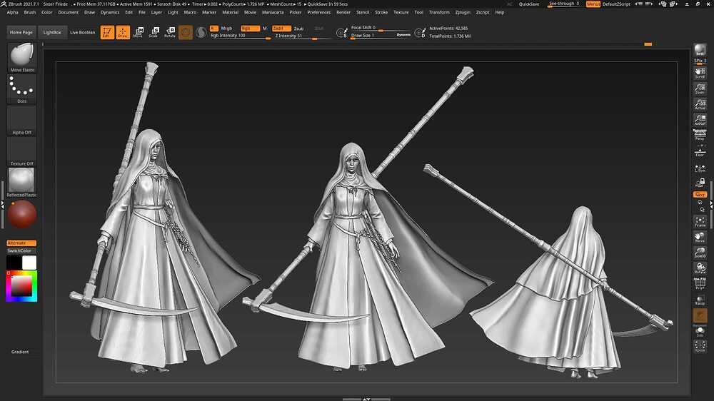 Zbrush sculpt view 1