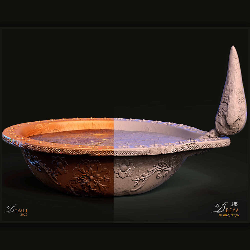 Deeya_Diwali_Digital_SCulpture_SurajitSen_Oct2022CLAYa