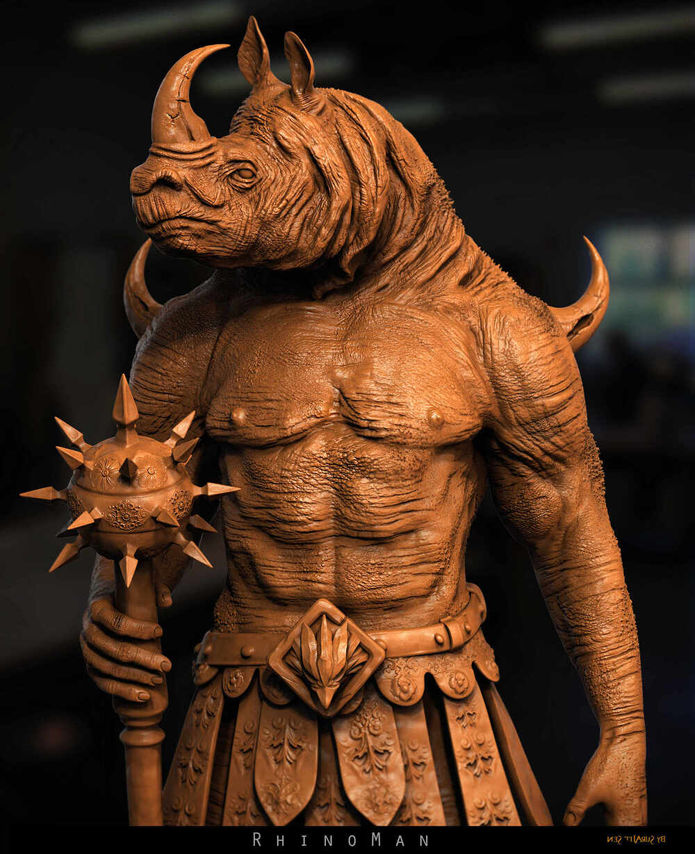 Rhino_man_Digital_SCulpture_SurajitSen_Aug2023