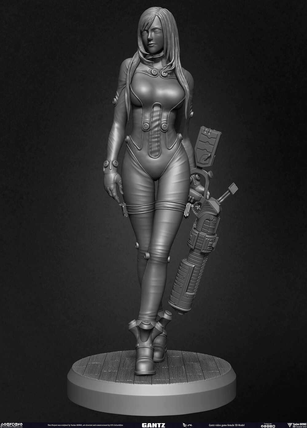 Gantz Video Game Female 3D Model sculpted by Yacine BRINIS 005