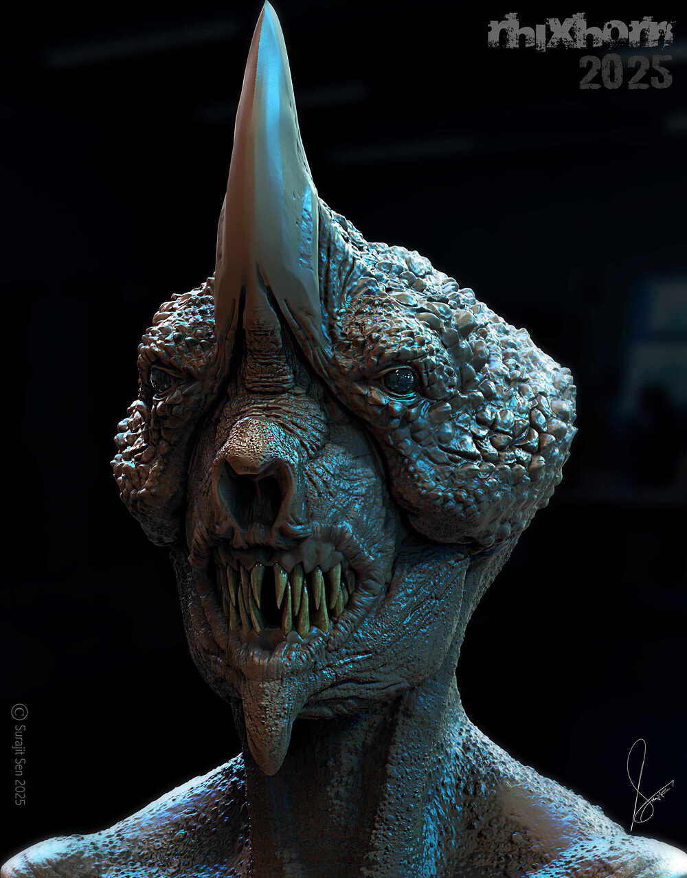Rhixhorn_C1_Creature_Digital_Sculpture_SurajitSen_Oct2025