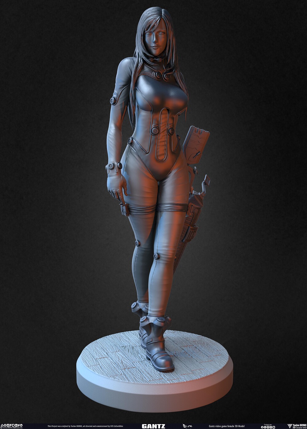 Gantz Video Game Female 3D Model sculpted by Yacine BRINIS 014