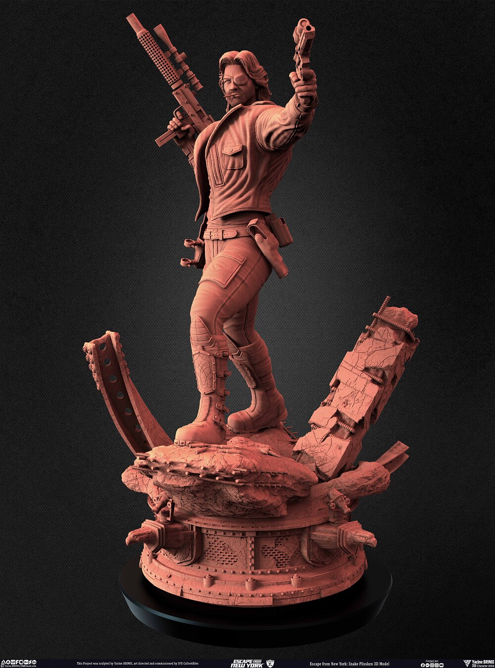 Escape from New York Snake Plissken sculpted by Yacine BRINIS 006