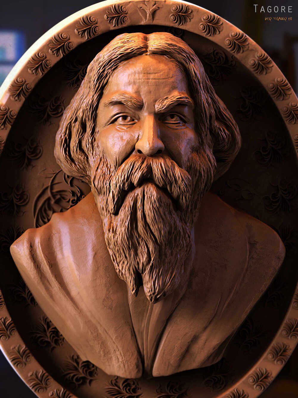 Rabindranath Tagore- Digital Sculpture _by_SurajitSen_May2024