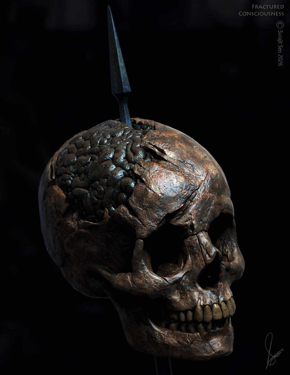 Fractured Consciousness_Digital_Sculpture_SurajitSen_Feb2026_v01
