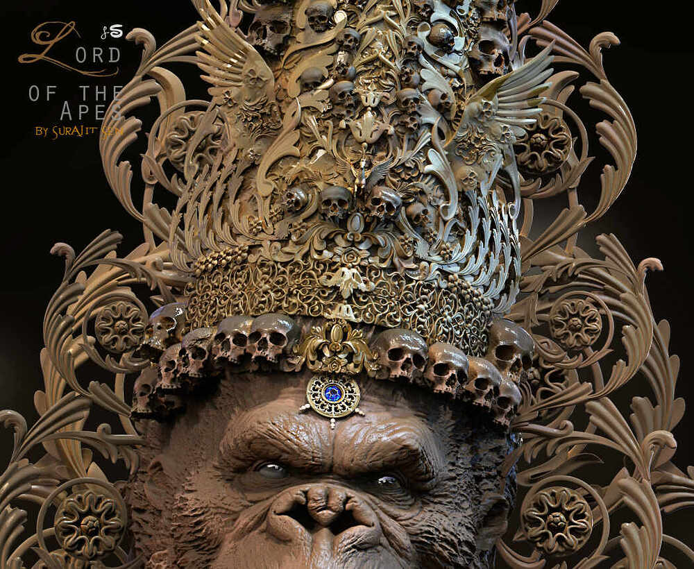 E_Lord of the Apes_Digital_Sculpture_SurajitSen_Jan2022_Closed4