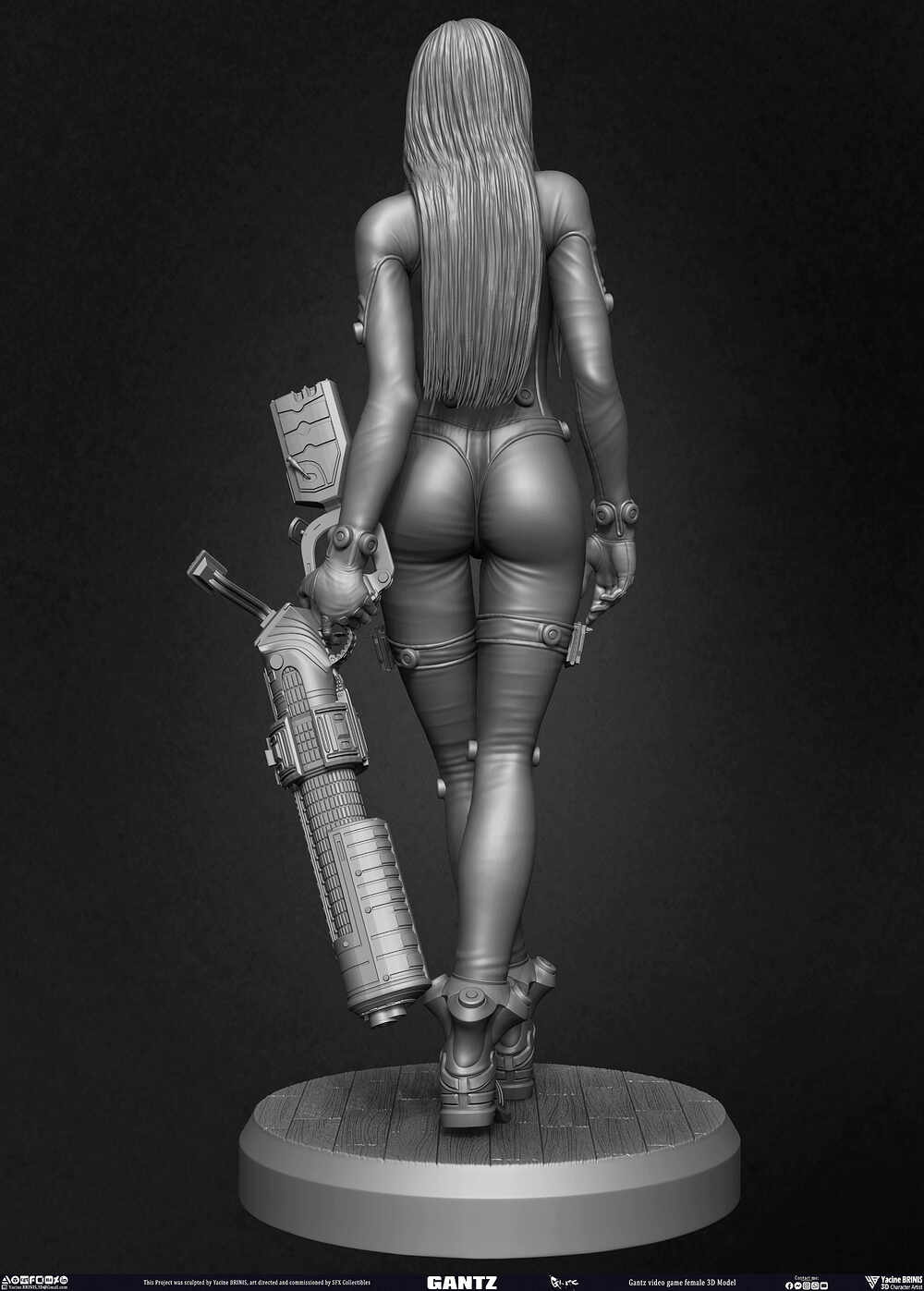 Gantz Video Game Female 3D Model sculpted by Yacine BRINIS 007