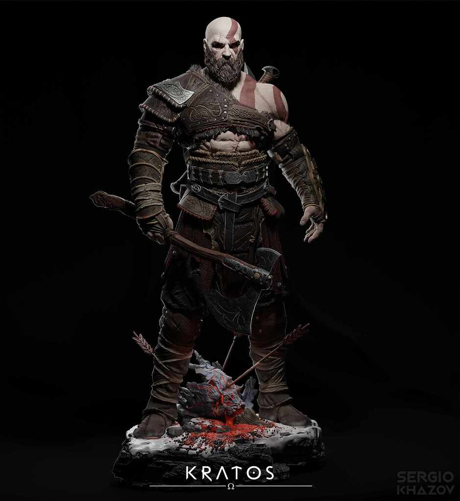 Kratos God of War Ragnarok - ZBrushCentral