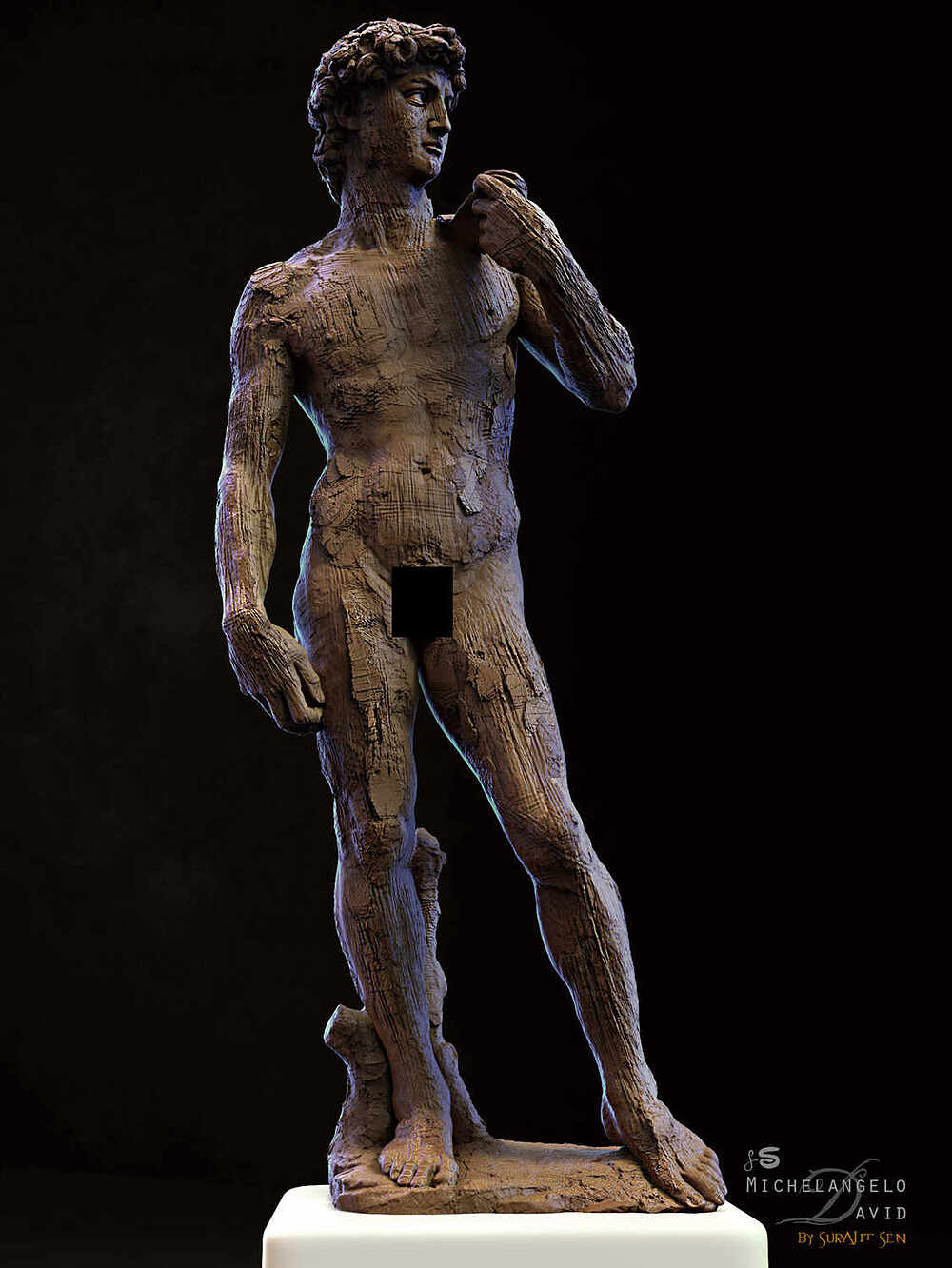 Michelangelo david_Digital_SCulpture_SurajitSen_Sept2022_L