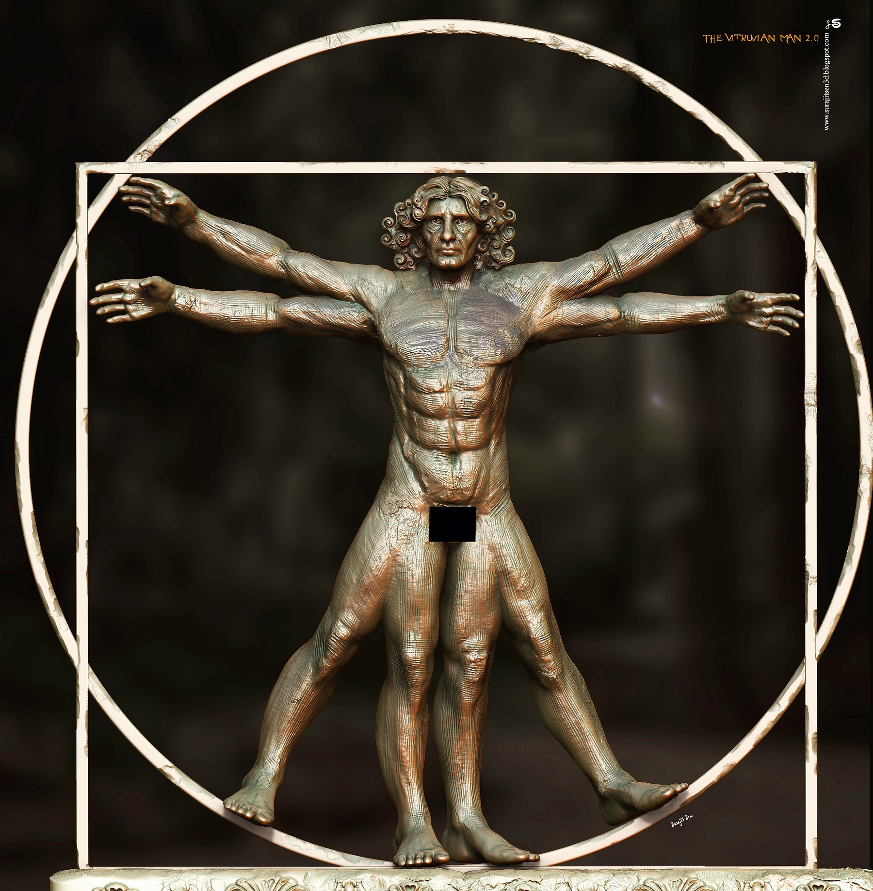 The Vitruvian Man 2.0 Digital Sculpture by Surajit Sen ZBrushCentral