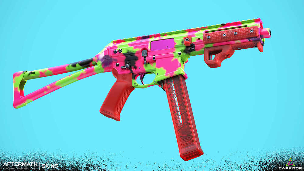45 ACP SMG Tie Dye Camo Skin By Capritor