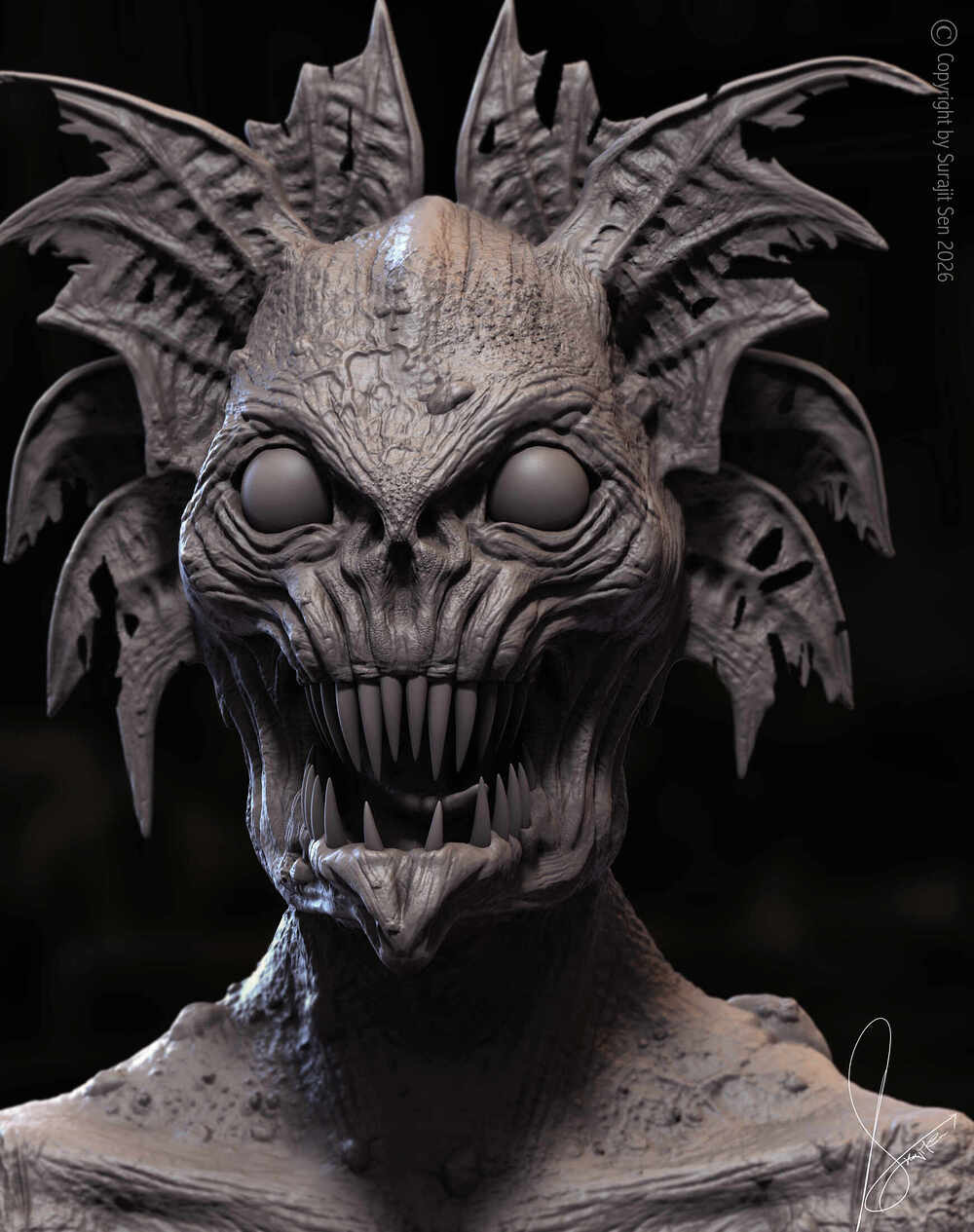 The Pale-Eyed Devourer _Digital_SCulpture_SurajitSen_June2026_A_CLAY