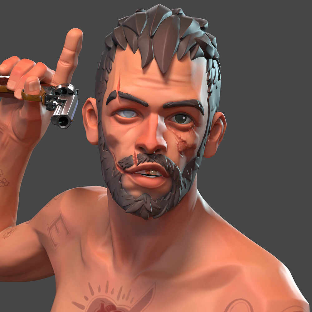 Hydell - A Stylized 3D Character Inspired by Joseph Gilgun's Iconic Role in Lockout13