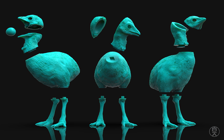 Chicks Print Exploded