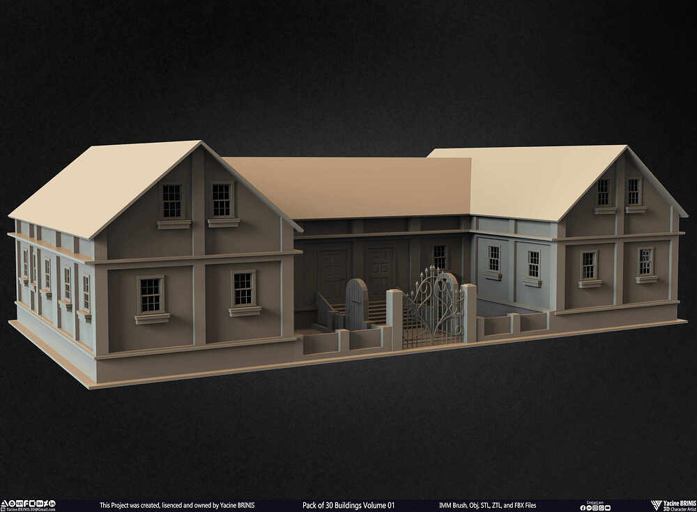 Pack of 30 Buildings Vol 01 Sculpted by Yacine BRINIS Set 028