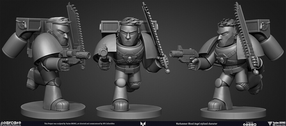 Warhammer Blood Angel 3D Model Sculpted by Yacine BRINIS 002