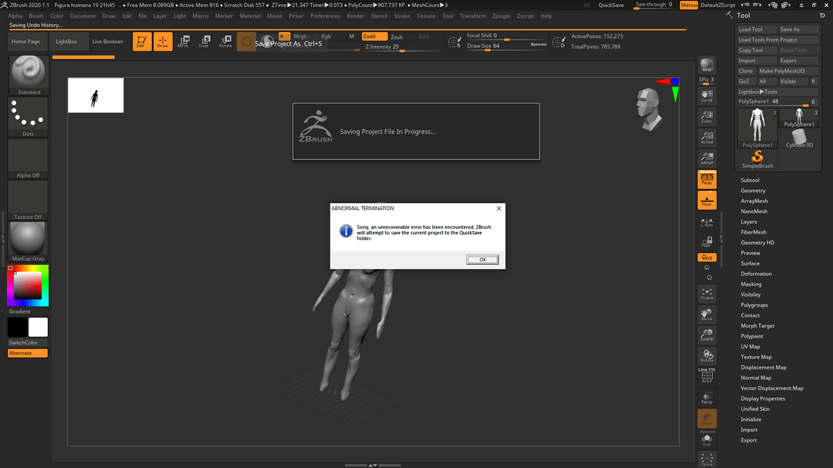 zbrush crashes when opening file