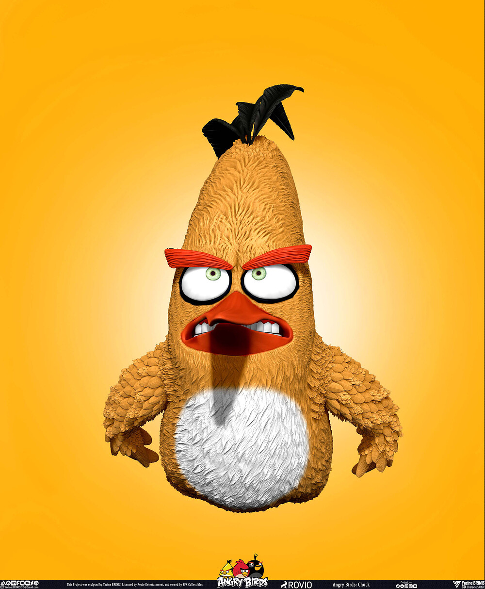 Chuck Angry Birds Rovio Entertainment sculpted by Yacine BRINIS 001