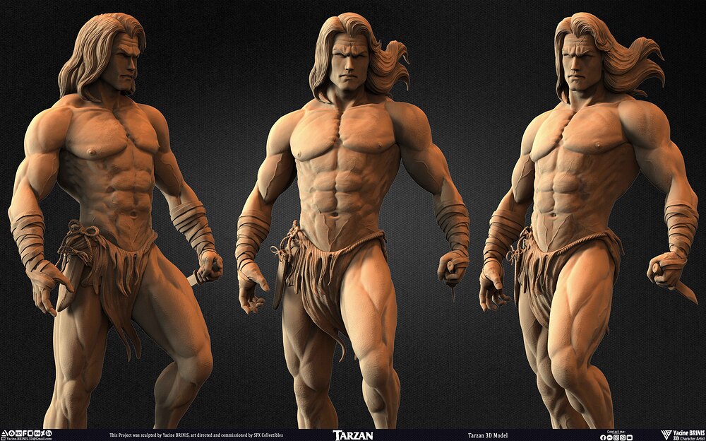 Tarzan 3D Model sculpted by Yacine BRINIS 002