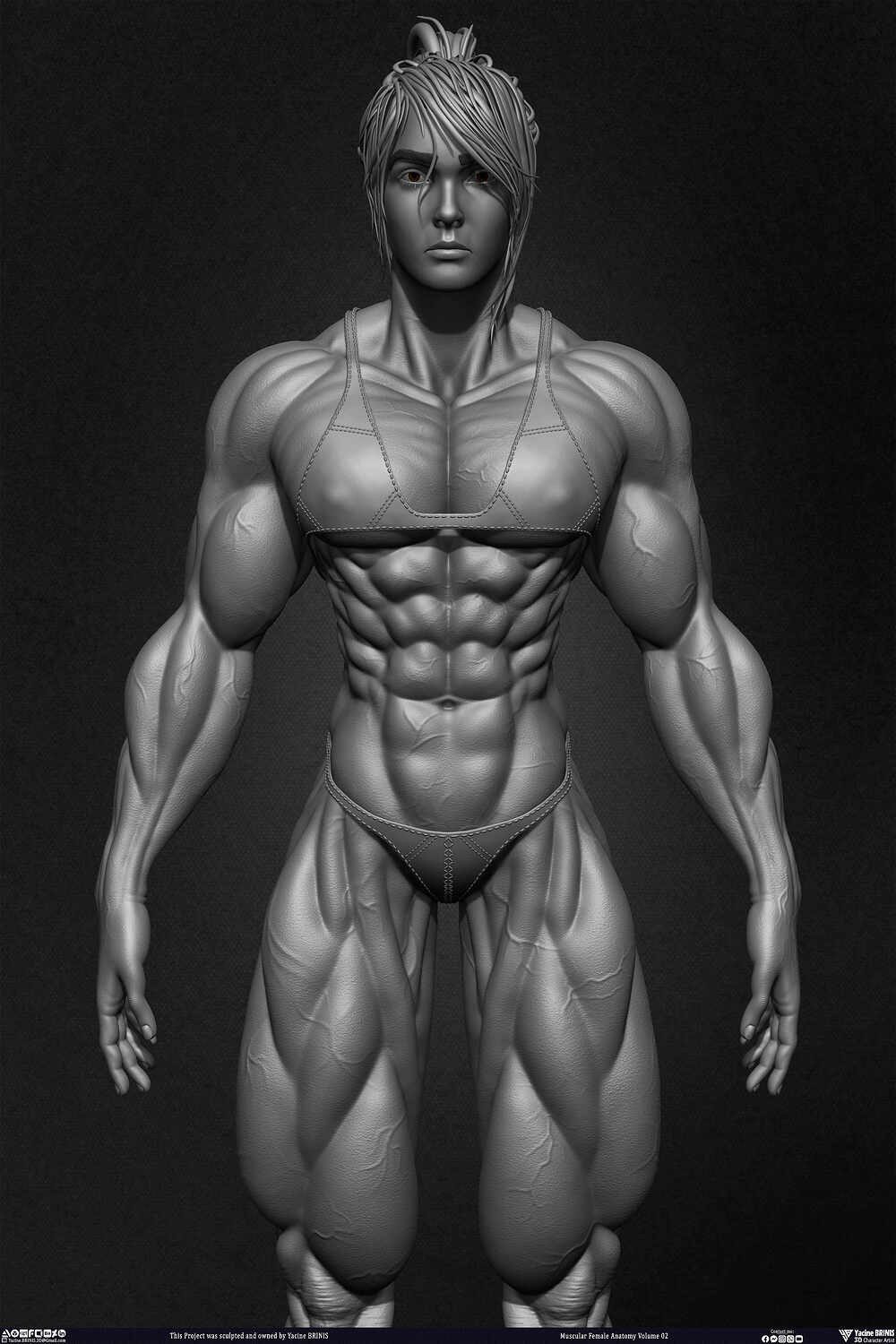 Muscular Female anatomy Volume 02 sculpted by Yacine BRINIS 009