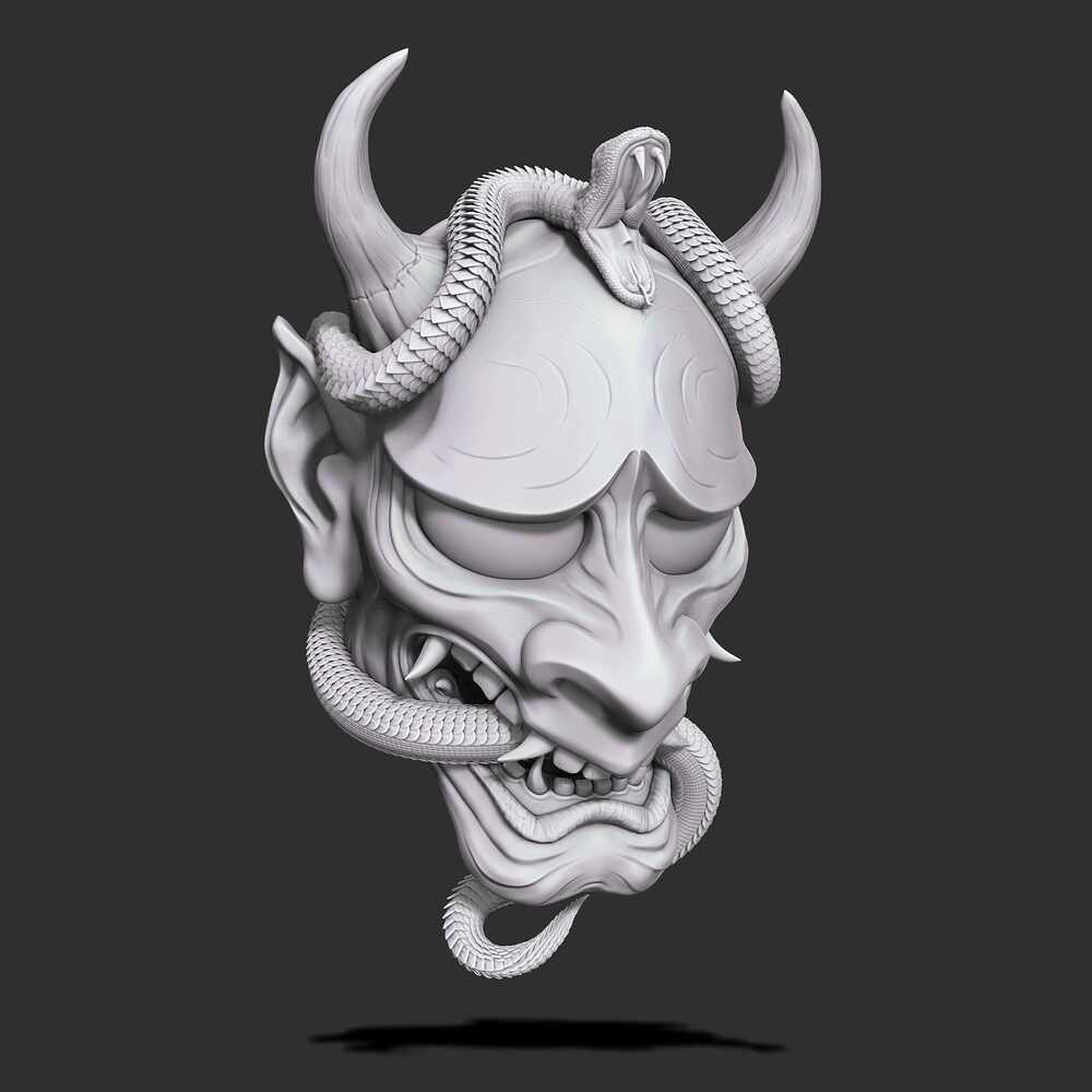 HannyaSnake_BW