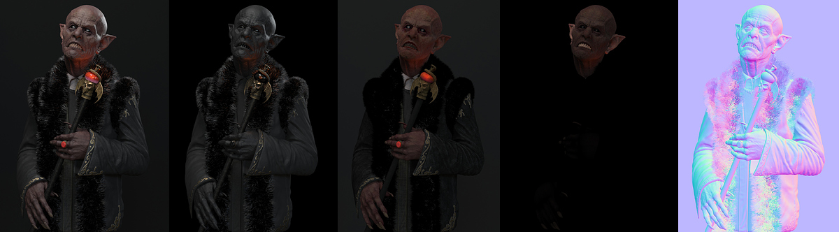 Beauty, Specular, Diffuse, SSS, Normal
