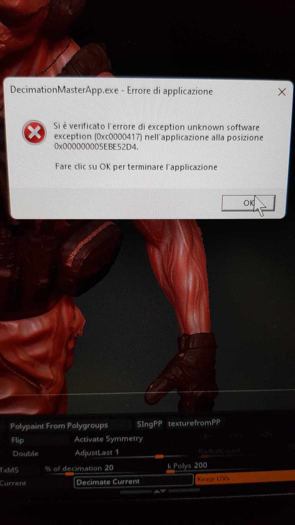 zbrush decimation master runtime error