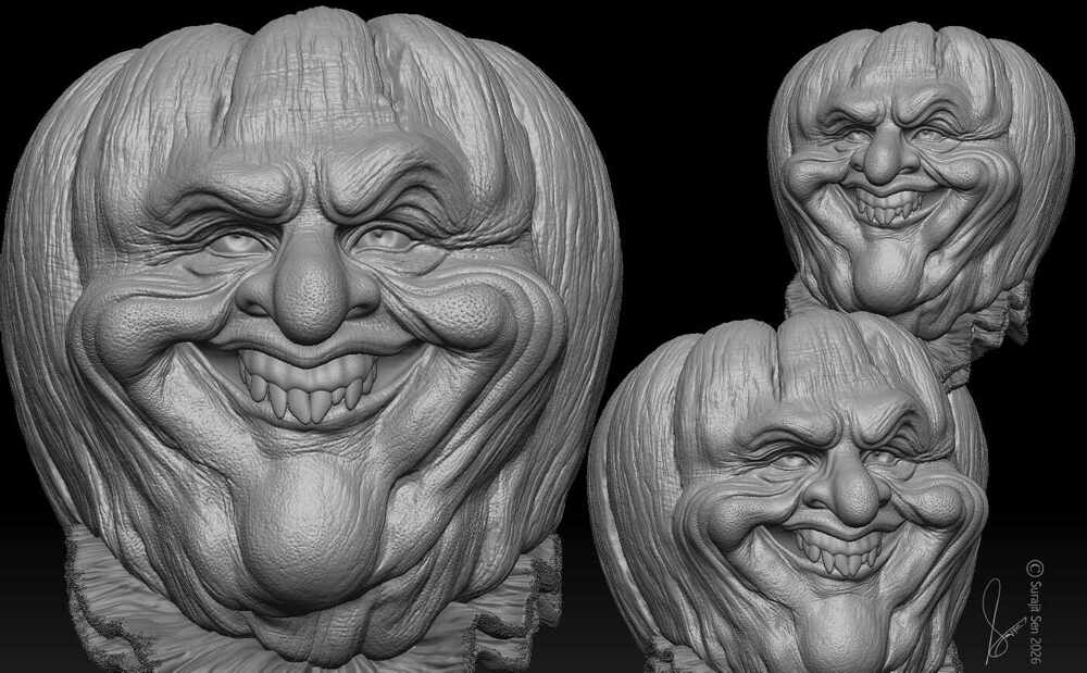 The Grin Beneath_Digital_Sculpture_SurajitSen_Feb2026_WIP