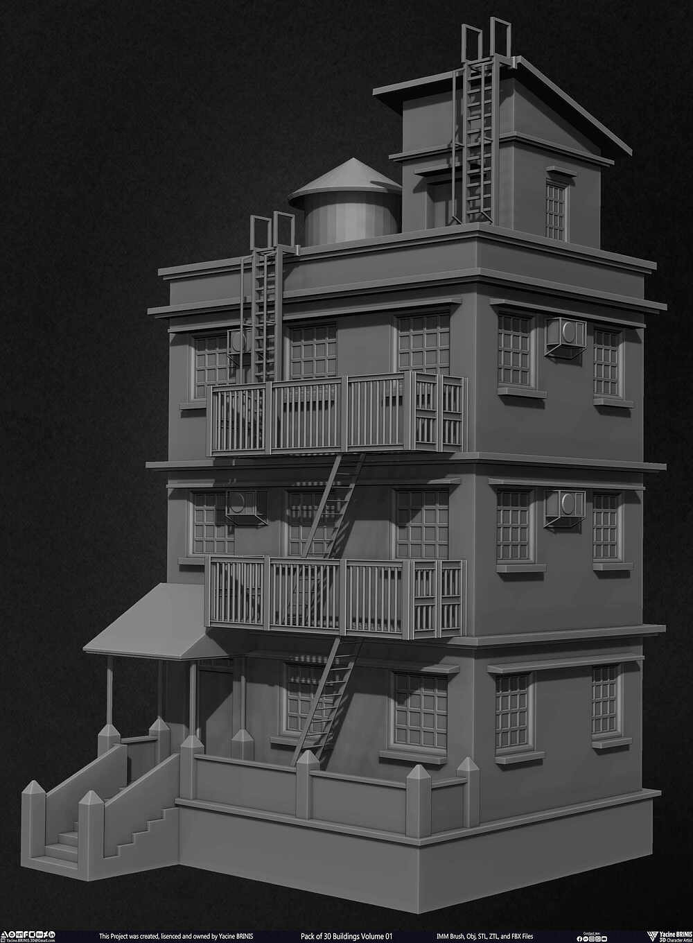 Pack of 30 Buildings Vol 01 Sculpted by Yacine BRINIS Set 044
