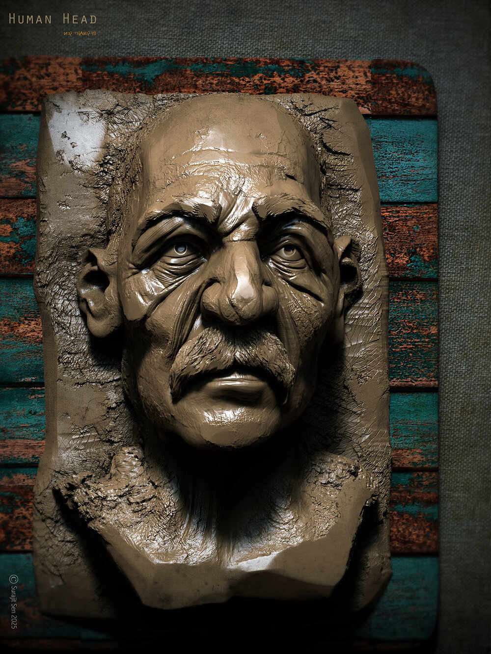 Handmade Human Head Clay Sculpture_Surajit Sen_March2025
