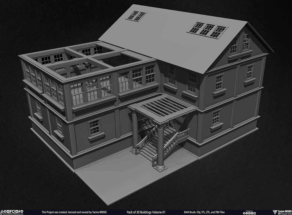 Pack of 30 Buildings Vol 01 Sculpted by Yacine BRINIS Set 052