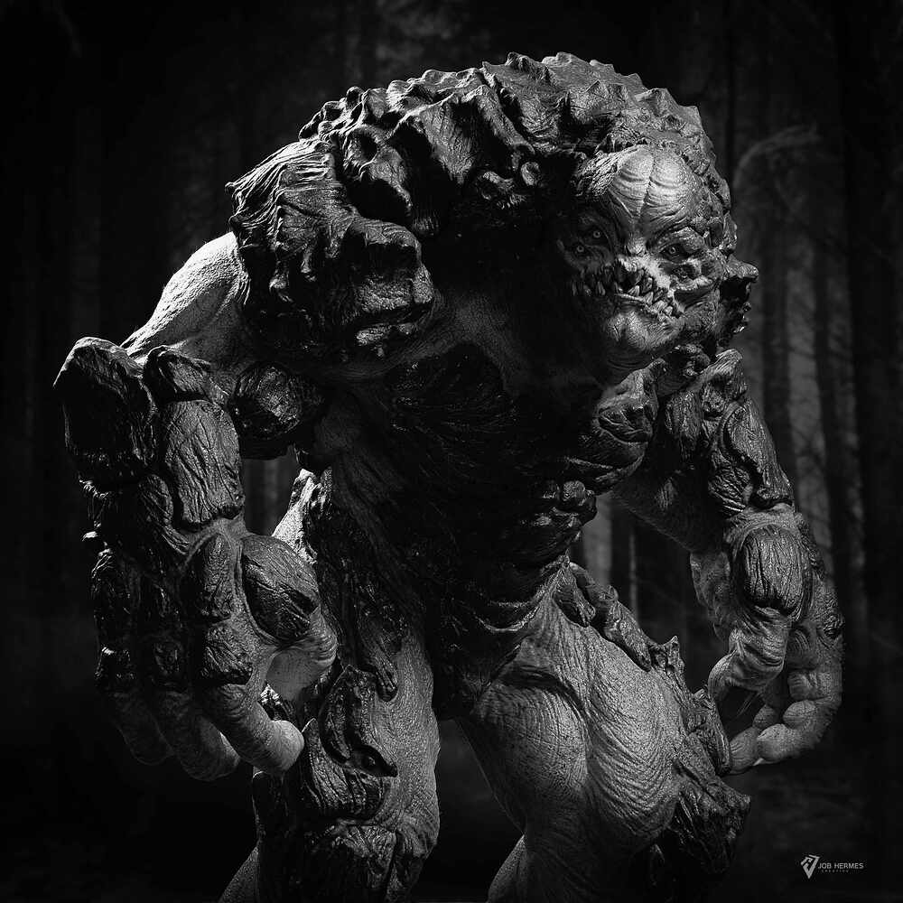 GoldenOreGolem_Shot00_BW