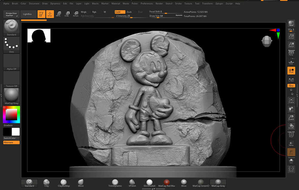 Mickey_Digital_Sculpture_SurajitSen_March2023_WIP