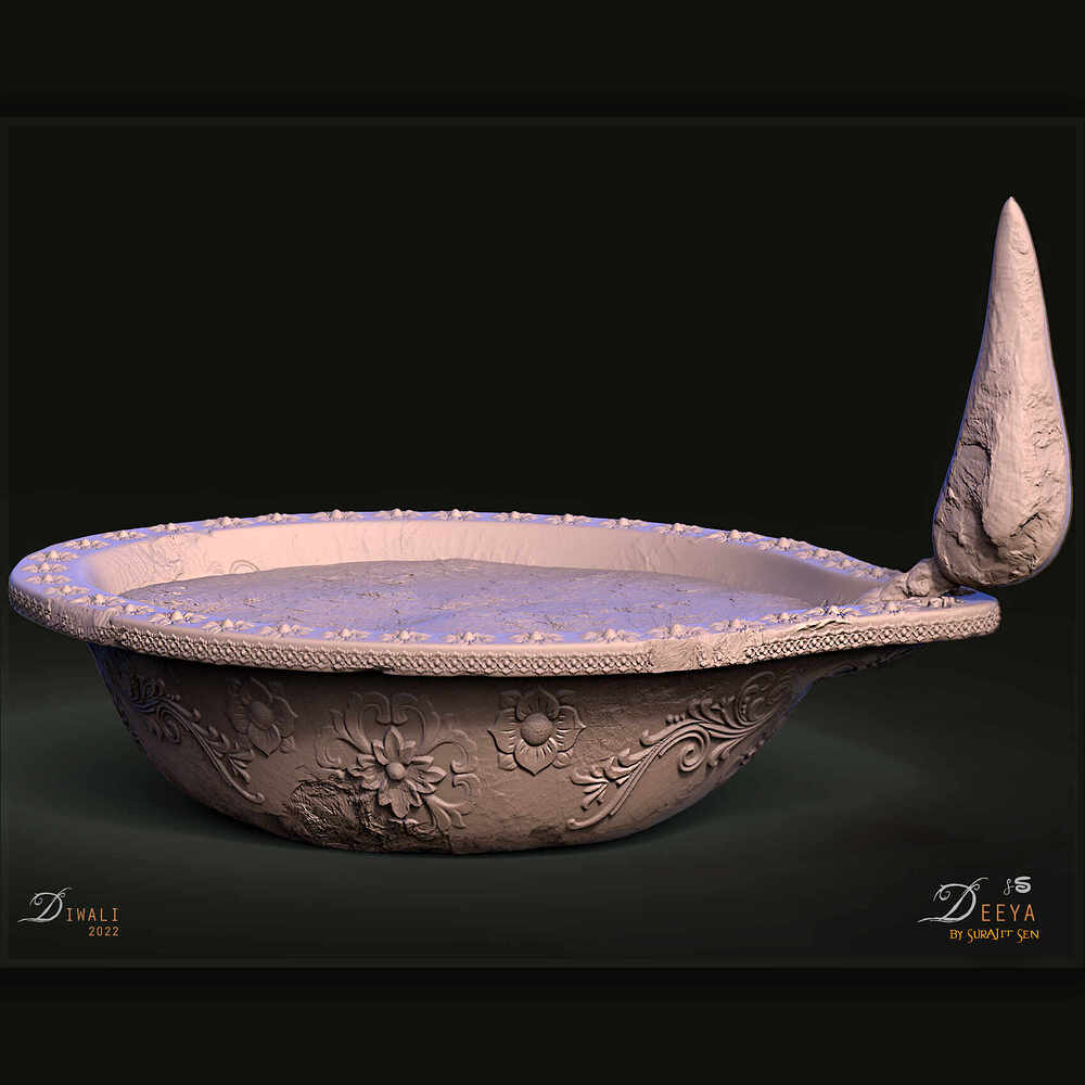 Deeya_Diwali_Digital_SCulpture_SurajitSen_Oct2022CLAY